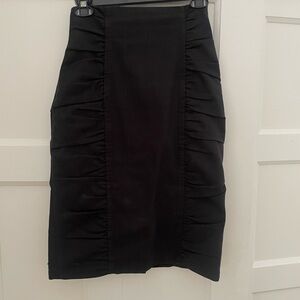 Nanette Lepore Black Ruched Pencil Skirt